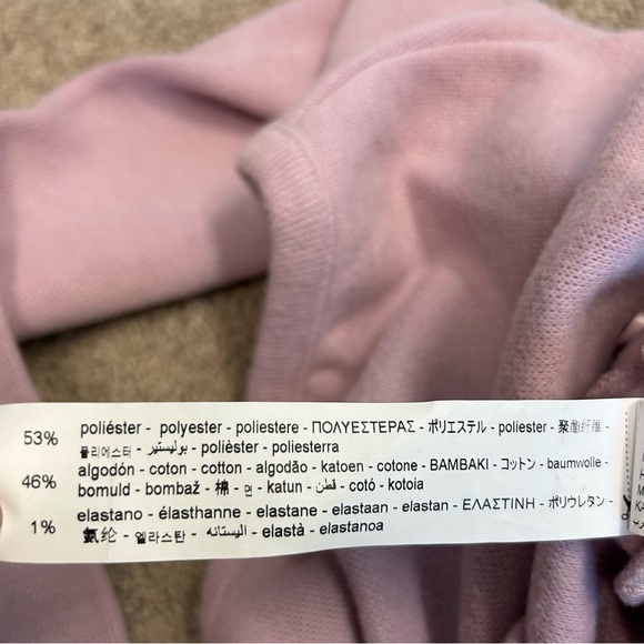 Zara Lilac purple long sleeve off the shoulder cropped sweater top button front - Picture 13 of 14